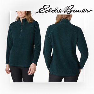 Eddie Bauer Women’s Fleece 1/4 Quarter Zip Pullover EVERGREEN Size XXL
